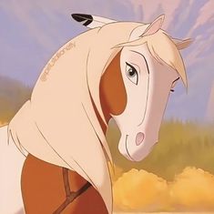 an animated horse is standing in the desert