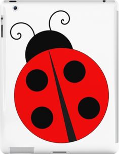 the ladybug journal logo with black dots on red and black spots, as well as an outline of a ladybug's head