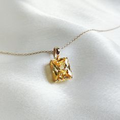 This stunning pendant is set in 14K Solid Yellow Gold with Cubic Zirconia in classic prong setting. It is an unique gemstone pendant for nearly every occasion and is completely hassle-free jewelry. ◾ITEM DETAILS * Gem: Cubic Zirconia * Gem Size: 10X12mm * Gem Shape: Octagon * Gem Weight: 10.15 carats * Gold Purity: 14KT  * Gold Weight: 0.98gram * Total Weight of the Pendant: 3.01 gram The Gold purity is guaranteed and it comes with authentic 14KT gold hallmark. Since my items are handmade, they Luxury Kunzite Yellow Gold Jewelry, Elegant Birthstone Baguette-cut Jewelry, Elegant Birthstone Jewelry In Baguette Cut, Elegant Birthstone Jewelry With Baguette Cut, Gold Baguette Cut Solitaire Necklace, Elegant Citrine Jewelry With Brilliant Cut, 14k Gold Radiant Cut Jewelry, Luxury Brilliant Cut Citrine Jewelry, Elegant Brilliant Cut Citrine Jewelry