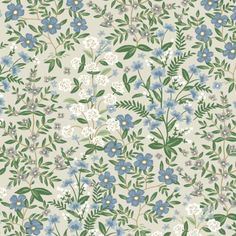 blue and white flowers on a beige background