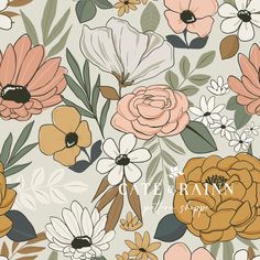 an image of a flower pattern on a wallpaper with the words brain in it