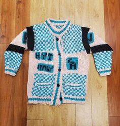 VTG 90s Funky Hip Hop Pink Aqua Black Checkered w/ Letters Cardigan Sweater M/L | eBay Retro Cotton Patchwork Cardigan, Retro Cotton Cardigan With Patchwork, Retro Streetwear Cardigan For Fall, Vintage Winter Patchwork Tops, Retro Patchwork Winter Cardigan, Retro Winter Patchwork Cardigan, Retro Patchwork Cardigan For Winter, 90s Style Cotton Sweater For Fall, Vintage Cotton Winter Cardigan