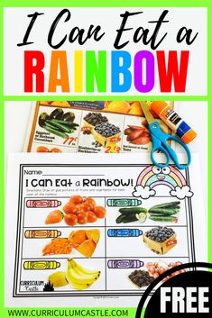 i can eat at a rainbow activity for kids to learn colors and counting with free printables