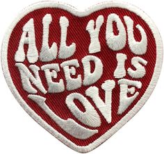 Amazon.com: All You Need is Love Iron on sew on Patch Rockabilly Tattoo, Sew On Badges, 귀여운 음식 그림, Diy Kostüm, Heart Patches, Sewing Embellishments, Patches Jacket, Peanuts Snoopy, Sewing Trim