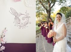 the bride and her bridal party are posing for pictures