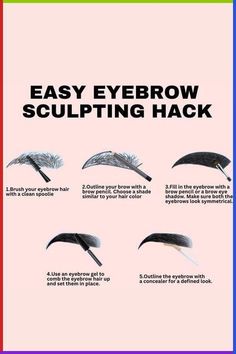 Brow Hacks, Eyebrow Sculpting, Shaped Brows, Eyebrow Trends, Sparse Eyebrows, Plucking Eyebrows, Eyebrow Hacks, Brow Tutorial, Brow Styling