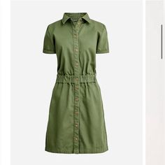 J.Crew Short Sleeve Button-Front Chino Dress Dress With Tights, Women's A Line Dresses, Sleeveless Sweater Dress, Milly Dress, Cotton Sundress, J Crew Dress, Women Long Sleeve Dress, Stylish Maternity, J Crew Shorts