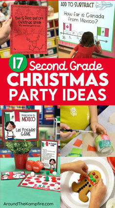 Classroom Christmas party ideas for 2nd and 3rd grade kids. Christmas Party Second Grade, Holiday Classroom Craft Ideas, Christmas Game Classroom, Classroom Games For Christmas Party, Christmas Craft School Party, Christmas Party 3rd Grade, Class Party Ideas Elementary Christmas, Christmas Class Parties