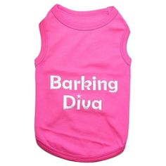 a pink dog shirt with the words barking dua written on it's chest