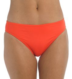 A perfect solid swim bottom with a comfortable stretch microfiber body. Made of nylon and elastane. Waist edge and leg openings are outlined with covered elastic for a consistent stay-in-place fit. Sits low on the waist and high on the leg. Center back seam helps fit contour to body. Mid rise. Moderate rear coverage. Fabric care tags are attached to inner back waist. Fully lined with smooth microfiber knit, with no additional lining at crotch. La Blanca Women's Island Goddess Solid Hipster Swim Solid Color Bikinis, Swimsuit Material, Summer Swimwear, Swim Suit Bottoms, Swim Bottoms, Mid Rise, Size 12, Women's Clothing, Swimming