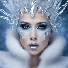 Carnaval Make-up, Fantasy Make-up, Queen Images, Snow Queen, Fantasy Makeup, Ice Queen, Spirituality Energy, Makeup Hair, Theater