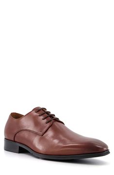 Classic and versatile, this plain-toe leather derby features simple detailing that smartly grounds any formal or semiformal look. Lace-up style Leather upper/synthetic lining and sole Imported Dune London, Nordstrom Store, Up Styles, Derby, Leather Upper, Satchel, Nordstrom, Lace Up, London