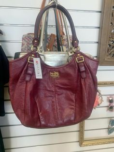 Burgandy leather Coach bag at thrift store Thrifted Bags, Thrift List, Coach Bags Handbags, Coach Bag, Fall Fits, Essential Bag, Doll Parts