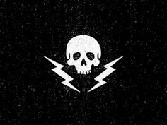 a skull with two lightning bolts on it