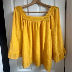 This Blouse Was Never Worn But Tags Were Cut Off. Brand: Retrology Color: Gold/Yellow Size: Medium In Great Condition Yellow Peasant Top For Summer, Yellow Long Sleeve Peasant Top For Summer, Off Brand, Golden Yellow, Gold Yellow, Cut Off, Womens Sizes, Size Medium, Outfit Inspo