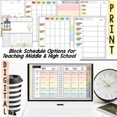 the back to school printables for teachers and high school students are on display