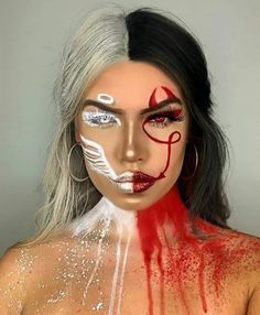 Amy Johnston, Creative Halloween Makeup, Devil Makeup, Angel Makeup