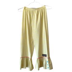 Nwot Matilda Jane Adventure Library Book Green Stripe Wide Leg Pant Size 12 Fast Shipping!! Playful Yellow Pants For Spring, Cute Yellow Bottoms For Loungewear, Cute Yellow Loungewear Bottoms, Matilda Jane Ruffle Pants Outfit Women, Retro Striped Wide Leg Bottoms, Playful Yellow Cotton Pants, Matilda Jane Style Sewing Patterns, Matilda Scenes, Matilda Jane Clothing Kids