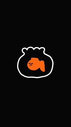 an orange fish in a bag on a black background with the word's logo below it