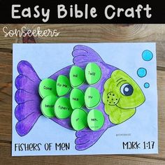 an easy and fun bible craft for kids to do with the fish, which is part of