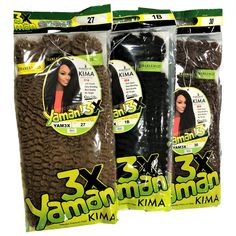 YAMAN 3X – AFRO KINKY BRAID 18″ Marley Crochet Hair Kanekalon & Premium Fiber Mix Marley Crochet Hair, Marley Crochet, Marley Hair, Crochet Hair, Crochet Hair Styles