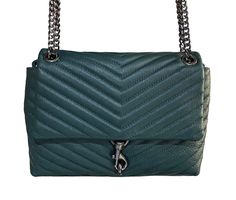 #ad Top Rated Rebecca Minkoff Edie Flap Shoulder Bag Leather Jade/Gunmetal Regular Brand New, Fashion Women's Bags Black Shellac, Flap Shoulder Bag, Printed Leather, Snake Print, The Line, Rebecca Minkoff, Snap Closure, Leather Shoulder Bag, Zipper Pocket