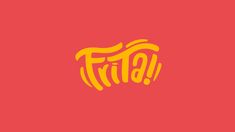 an orange and yellow logo with the word frita in bold font on a red background