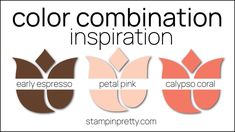 the color combination in this image is pink, brown, and white with different shapes