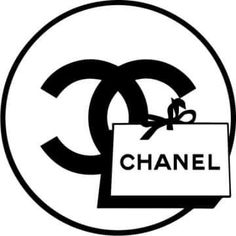 a black and white logo with the word chanel in it's center circle