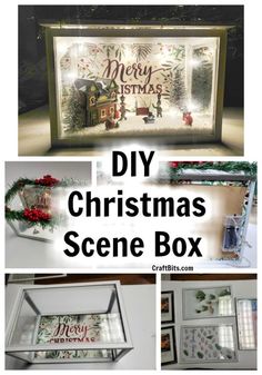 diy christmas scene box made from an old window