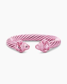 David Yurman | Renaissance® Classic Cable Bracelet in Rose Aluminum, 10mm Luxury Pink Bracelets, Snooki And Jwoww, Yurman Bracelet, Aluminum Bracelets, David Yurman Bracelet, Fringed Belt, Cable Bracelets, Chain Strap Bag, Sparkly Jewelry