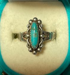 Vintage Turquoise and Silver Ring Sz 5.5 Box not included. Vintage Turquoise Ring Gift, Adjustable Vintage Turquoise Ring, Adjustable Vintage Turquoise Ring As Gift, Adjustable Vintage Turquoise Ring For Gift, Classic Turquoise Ring As Gift, Classic Adjustable Turquoise Ring As Gift, Classic Adjustable Turquoise Ring Gift, Solitaire Rings, Vintage Turquoise