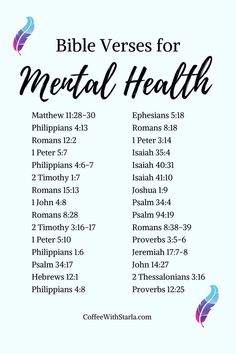 the bible verses for mental health