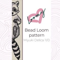 the bead loom pattern depicts a raccoon