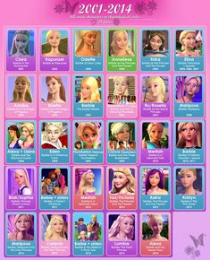 an image of the disney princesses calendar for 2011 - 2014 with all their names