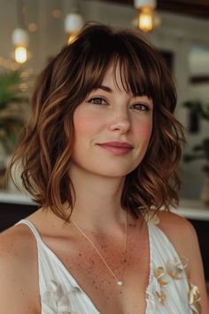 Bob Shoulder Length, Over 40 Hairstyles With Bangs, Messy Bob With Fringe, Hairstyles For 40 Year Old Women, Short Lob, 2019 Hairstyles, Purple Sage, Old Hairstyles, Layered Haircuts For Medium Hair