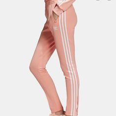 Brand New. Never Used. Color: Rose Trendy Full-length Pink Sweatpants, Trendy Pink Full Length Sweatpants, Pink Full-length Sweatpants For Summer, Pink Full Length Sweatpants For Summer, Adidas Fitted Summer Bottoms, Sporty Adidas Spring Bottoms, Trendy Adidas Bottoms For Spring, Sporty Adidas Bottoms For Spring, Summer Fitted Adidas Bottoms