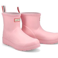 Hunter Boots Pink Short Size 6 Size:6 Color: Pastel Pink Condition: New Without Tags Smoke Free And Pet Free Home Spring Rain Boots With Round Toe, Pink Rain Boots For Outdoor, Spring Round Toe Rain Boots, Casual Pink Flat Heel Boots, Pink Waterproof Spring Boots, Casual Spring Rain Boots With Round Toe, Casual Round Toe Rain Boots For Spring, Pink Waterproof Rain Boots, Waterproof Ankle-high Boots For Spring