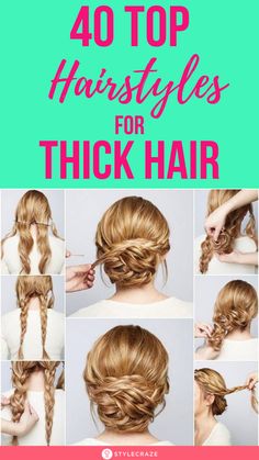 40 Top Hairstyles For Women With Thick Hair #Hair #Hairstyles #ThickHair Thick Hair Tips, Thick Hair Care, Runway Hairstyles, Thanksgiving Hairstyles, Hairstyle Hacks, Donating Hair, Hairstyles Trending, Thick Wavy Hair, Easy Hairstyles For Thick Hair