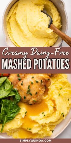 creamy dairy - free mashed potatoes are the perfect side dish for any meal or dinner