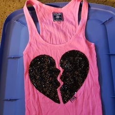 Size Small Never Worn. Pink Brand Size Small Pink Heart Print Stretch Top, Pink Heart Print Sleeveless Tops, Thrift Manifestation, Playboy Bunny, Pink Brand, Style Board, Vs Pink, Victoria's Secret Pink, Shopping List