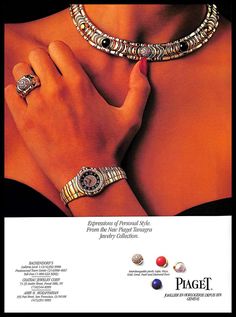 1993 Piaget #Jewelry #Vintage #PRINT #AD Tanagra #Ring #Necklace #Watches #Gold #Diamonds #Piaget Necklace Ads, Piaget Jewelry, Matching Watches, Jewelry Ad, Holiday Campaign, Tiffany Necklace, Trippy Wallpaper, Jewelry Ads, Luxury Jewellery