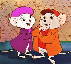 two cartoon mice standing next to each other