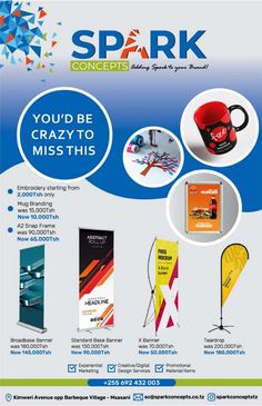 an advertisement for the company spark, which is selling products and displays its own logo