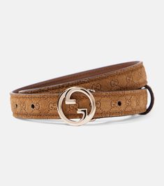 Gucci Blondie suede belt in brown - Gucci | Mytheresa Gucci Belt Vintage, Belt Vintage, Suede Belt, Designer Pieces, Gucci Accessories, Gucci Belt, Leather Care, Color Name, Color Names