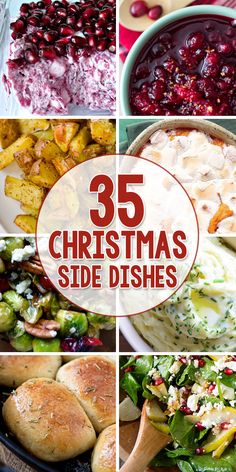 christmas side dishes with text overlay that reads 35 christmas side dishes