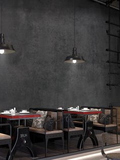 an empty restaurant with tables and chairs