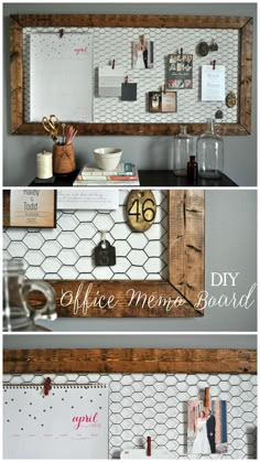 the diy office memo board is easy to make and looks great in any room