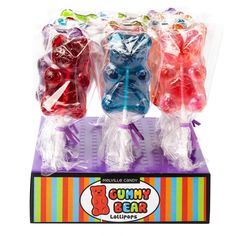 Wholesale Sugar Bear Gummy Bear Shaped 1 Oz Lollipop Bulk Gourmet Lollipops, Haribo Candy, Banana Candy, Bulk Candy Store, Individually Wrapped Candy, Disney Christmas Tree, Sugar Bears, Yellow Candy, Strawberry Candy