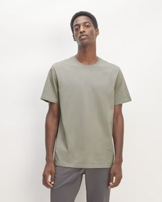 Basic Relaxed Fit Pima Cotton T-shirt, Essential Relaxed Fit Cotton T-shirt, Classic Everyday Pima Cotton T-shirt, Classic Everyday T-shirt In Pima Cotton, Simple Solid Organic Cotton T-shirt, Solid Color Pima Cotton T-shirt For Everyday, Everyday Pima Cotton T-shirt, Solid Pima Cotton T-shirt For Everyday, Classic Organic Cotton T-shirt For Everyday